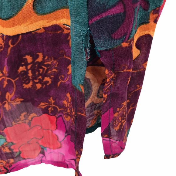 Carole Little Oversized Silky Rayon Floral Blouse - Picture 6 of 6
